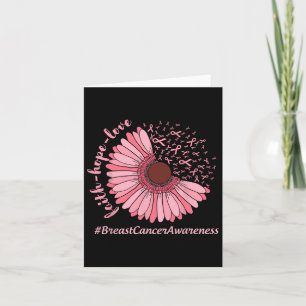 Faith Hope Love Sunflower Ribbon Breast Cancer Awa Card