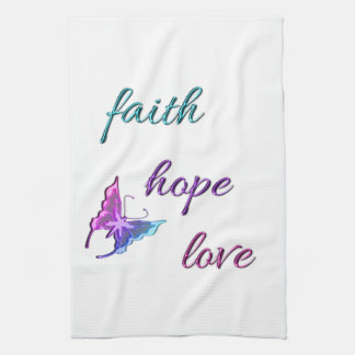 Faith Hope Love Tea Towel