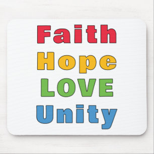 Faith Hope Love Unity Mouse Mat