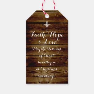 Faith Hope Love Vintage Christian Christmas Gift Tags