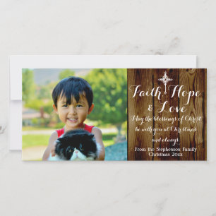 Faith Hope Love Vintage Christian Christmas Holiday Card