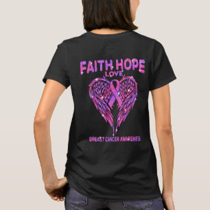 Faith Hope Love Wings Breast Cancer Awareness T-Shirt