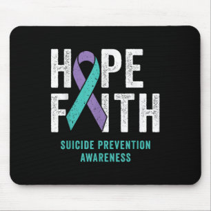 Faith Hope Suicide Prevention Awareness Purple And Mouse Mat