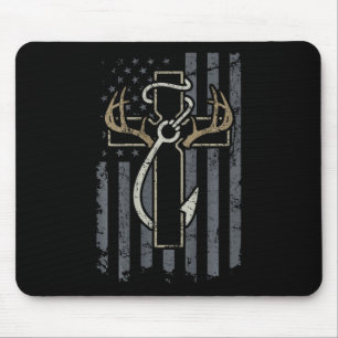 Faith Hunting Fishing - Christian Hunter Fisherman Mouse Mat
