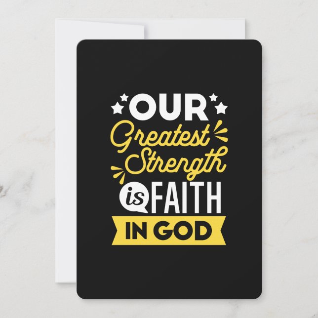 Faith in God – Our Greatest Strength Quote Holiday Card (Front)