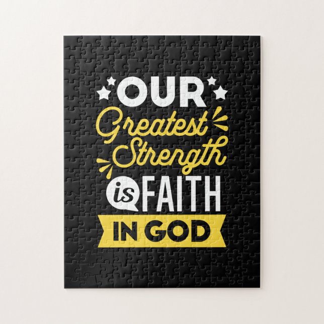 Faith in God – Our Greatest Strength Quote Jigsaw Puzzle (Vertical)