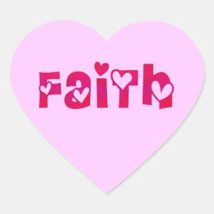 Faith in Hearts Heart Sticker