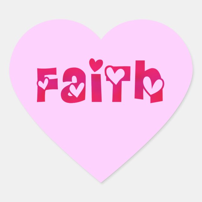 Faith in Hearts Heart Sticker (Front)