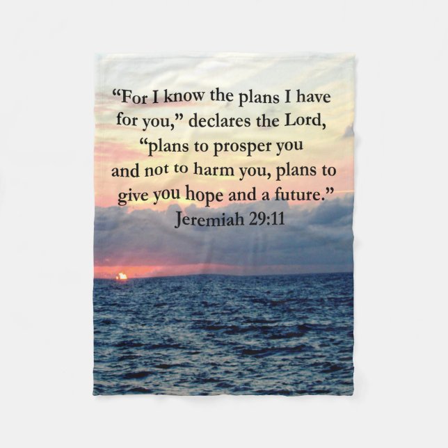FAITH IN JEREMIAH 29:11 SUNRISE VERSE FLEECE BLANKET (Front)