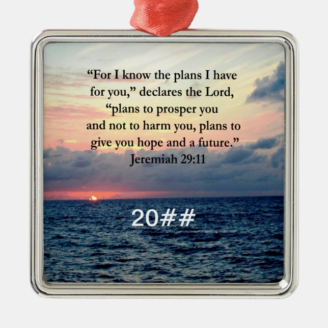 FAITH IN JEREMIAH 29:11 SUNRISE VERSE METAL TREE DECORATION (Front)