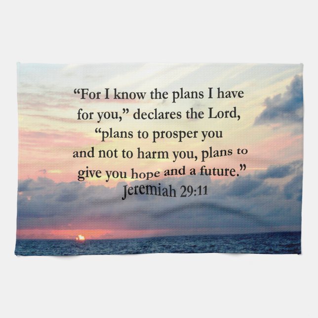 FAITH IN JEREMIAH 29:11 SUNRISE VERSE TEA TOWEL (Horizontal)