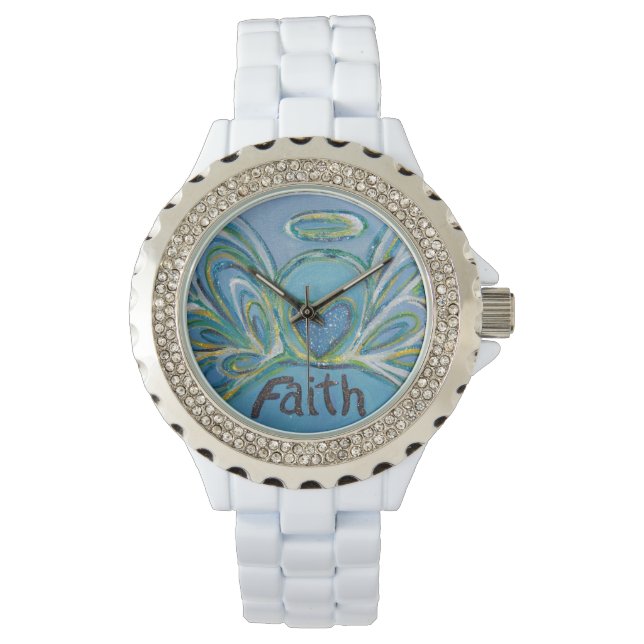 Faith Inspirational Guardian Angel Wrist Watch (Front)