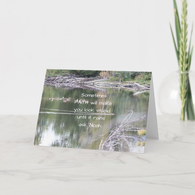 Faith Inspirational Humour Quote Bible Christian  Card (Front)