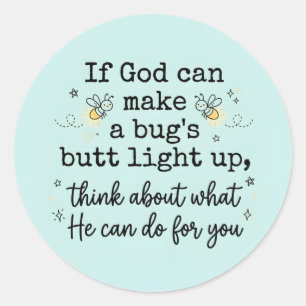 Faith Inspirational Quote Sticker With Fireflies
