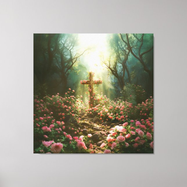 Faith-inspired Holy Spirit wall art with a nature  (Front)