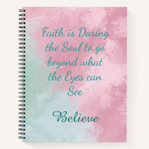 Faith Is Daring Marble Journal Notebook