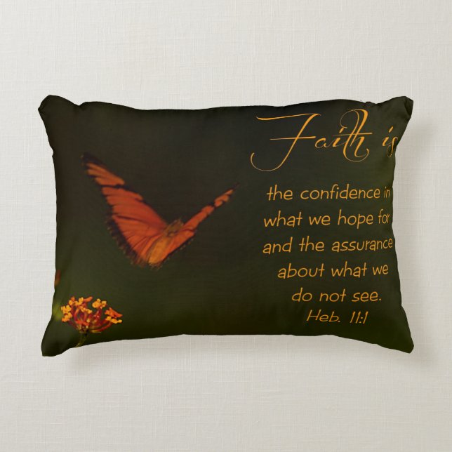 Faith is...Inspirational Scripture Decorative Cushion (Front)