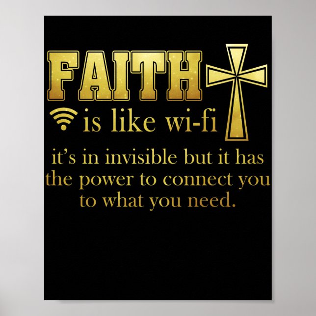 Faith Is Like Wifi Christian Pastoral Definition Poster (Front)
