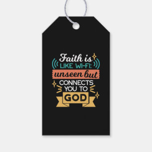 Faith Is Like WiFi Funny Christian Quote Art Gift Tags