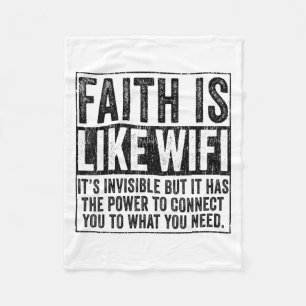 Faith Is Like Wifi God Jesus Religious Christian F Fleece Blanket