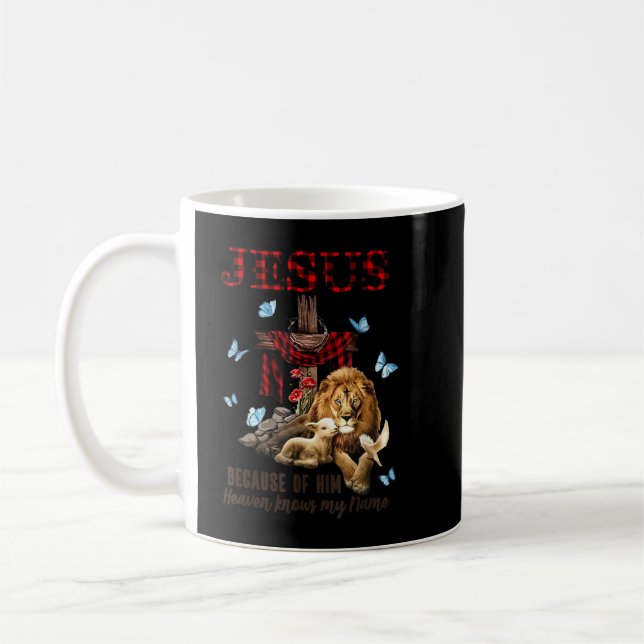 FAITH Jesus Lion Lamb Heaven Know My Name Coffee Mug (Left)