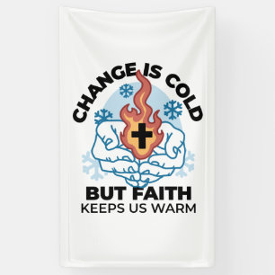 Faith Keeps Us Warm -  Uplifting Winter Artwork Banner