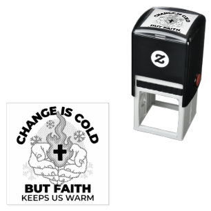 Faith Keeps Us Warm -  Uplifting Winter Artwork Self-inking Stamp