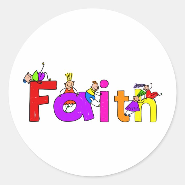 Faith Kids Classic Round Sticker (Front)