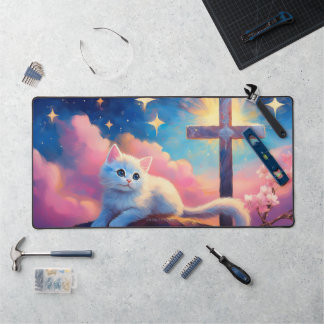 Faith Kitten - Mousemat Desk Mat