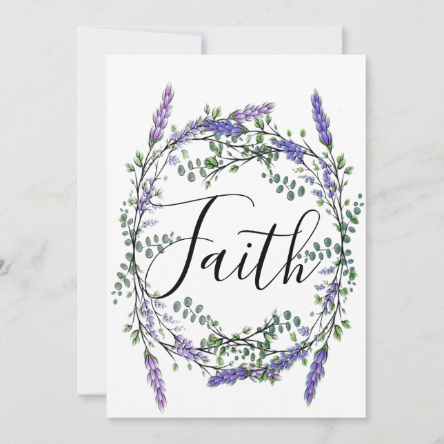Faith Lavender and Eucalyptus  Invitation (Front)