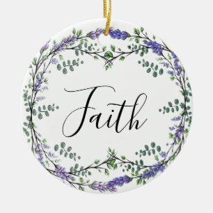 Faith Lavender Eucalyptus purple flowers boho Ceramic Tree Decoration