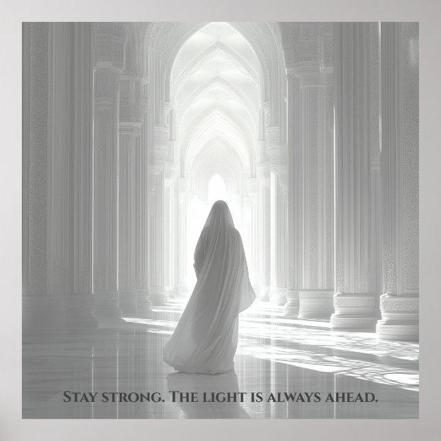 Faith Light in Church Inspirational Hope Quote Poster (Front)