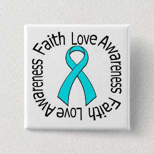 Faith Love Awareness Addiction Recovery 15 Cm Square Badge