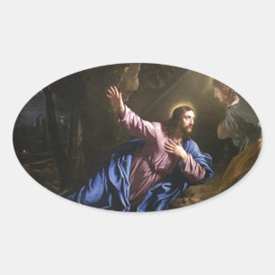 Faith Love Cross Prayer Christianity Peace Destiny Oval Sticker