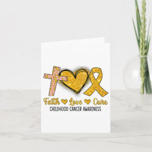 Faith Love Cure Childhood Cancer Awareness Men Wom Card