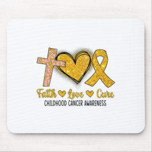 Faith Love Cure Childhood Cancer Awareness Men Wom Mouse Mat