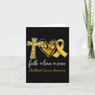 Faith Love Cure Gold Ribbon Childhood Cancer Aware Card