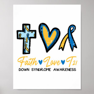 Faith Love Down Syndrome Awareness Christian Men W Poster