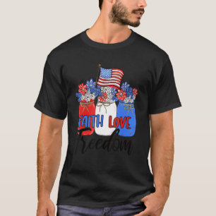 Faith Love Freedom Mason Jar American Flag Chris T-Shirt