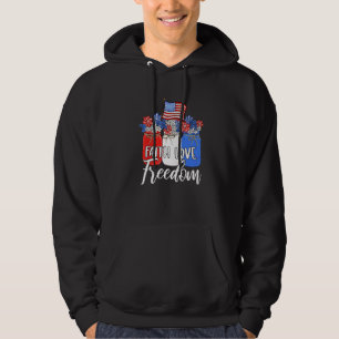 Faith Love Freedom Mason Jar American Flag  Christ Hoodie
