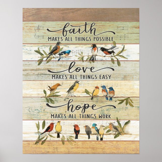 Faith, Love, Hope Bird  Poster (Front)