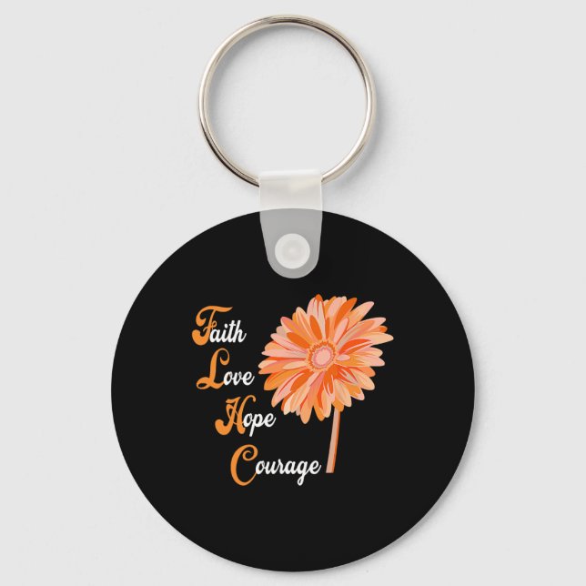 Faith Love Hope Courage Aml Leukaemia Awareness 1 Key Ring (Front)