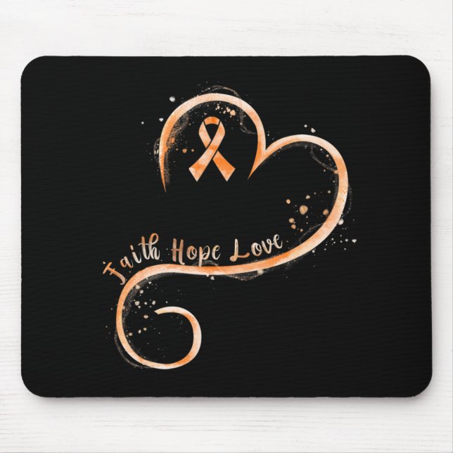 Faith Love Hope Courage  Aml Leukaemia Awareness  Mouse Mat (Front)