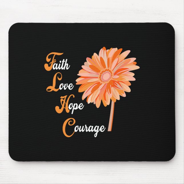 Faith Love Hope Courage Aml Leukaemia Awareness  Mouse Mat (Front)