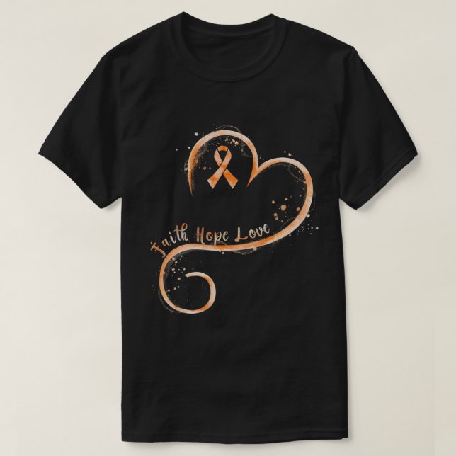 Faith Love Hope Courage  Aml Leukaemia Awareness  T-Shirt (Design Front)
