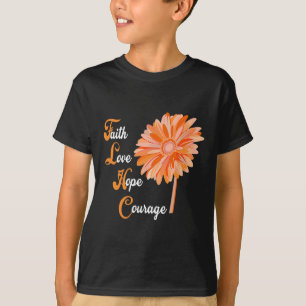 Faith Love Hope Courage Aml Leukaemia Awareness T-Shirt