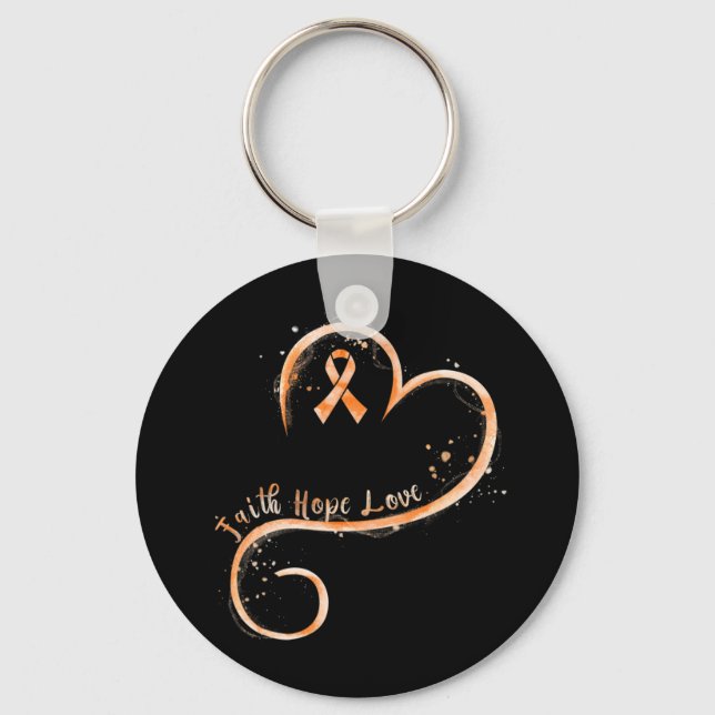 Faith Love Hope Courage  Aml Leukemia Awareness  Key Ring (Front)