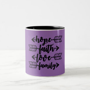 Faith Love Hope Family Two-Tone Coffee Mug