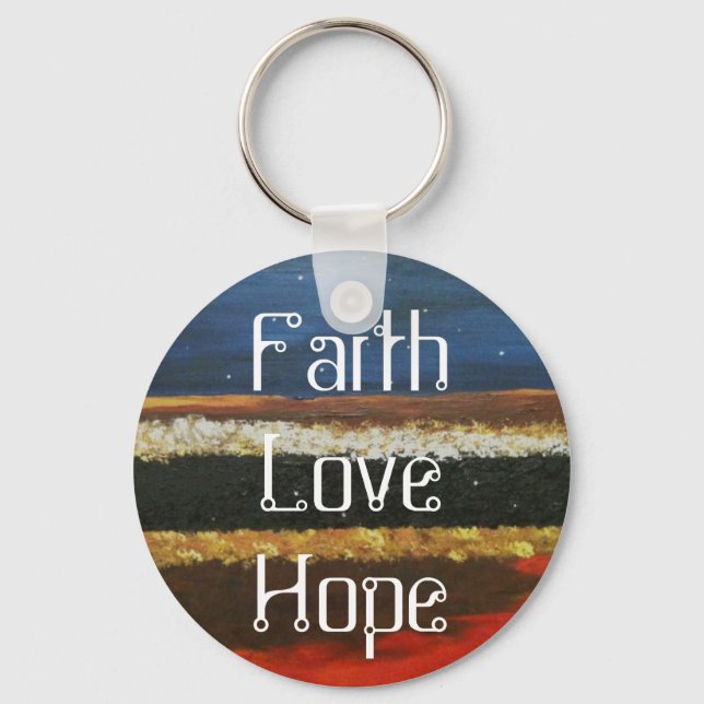 faith love hope keychaine key ring (Front)
