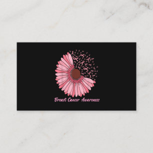 Faith Love Hope Pink daisy Flower Breast Cancer Aw Business Card